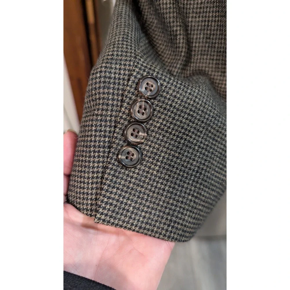 Vtg Evan Picone Wool 48 R Brown TWEED BLAZER SPORTS COAT USA Union Made Timeless